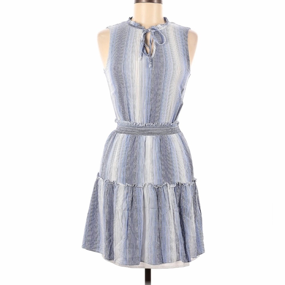 DREW blue white vertical pinstripe sleeveless dress size medium